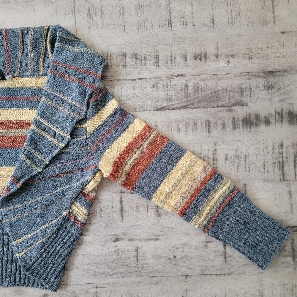 Parkhurst Multi Color Striped Open Front Cardigan… - image 5